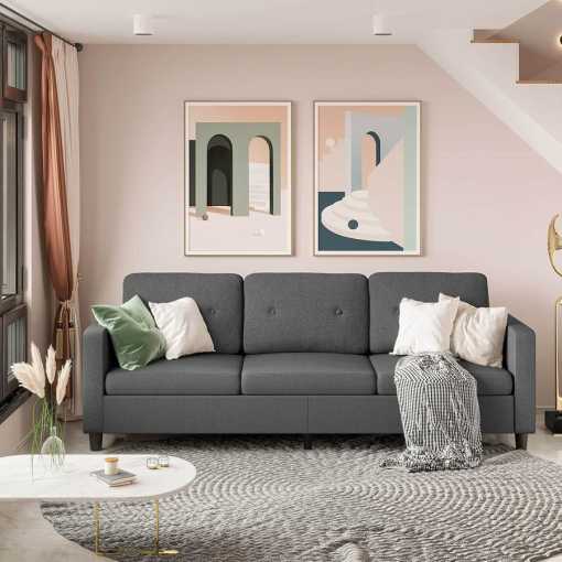 VIAGDO 3 Seater Couch - Modern Sofa for Small Spaces